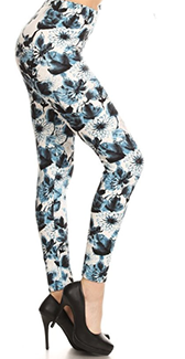 2119 Shades of Blue Floral LEGGINGS JV1-Q34BR G
