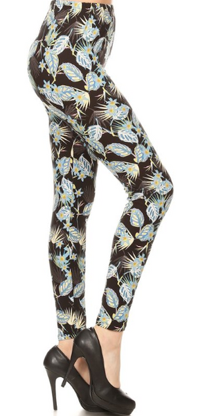 2143 Blue Danube Floral LEGGINGS JV-D29C