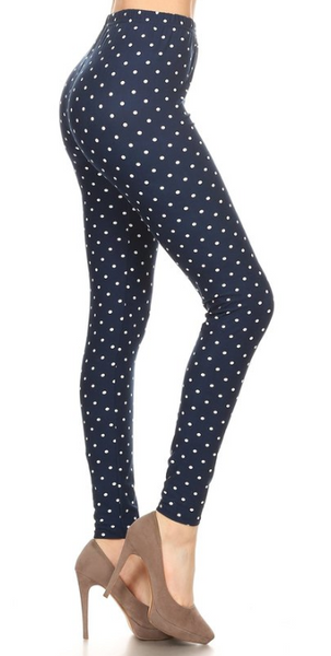 2144 Navy Polka LEGGINGS JV-D34C