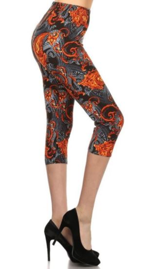 2154 Flamed Paisley LEGGINGS or CAPRI JV-E4C
