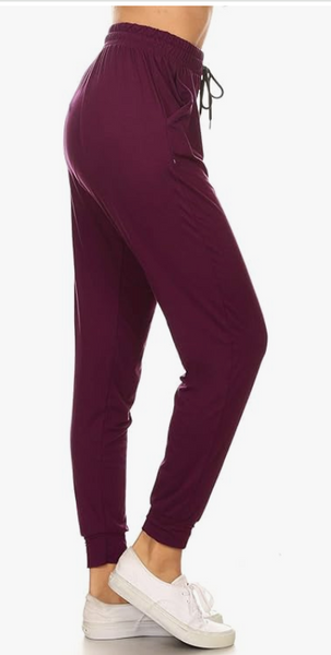 2259 SOLID Wine JOGGERS JV-IO