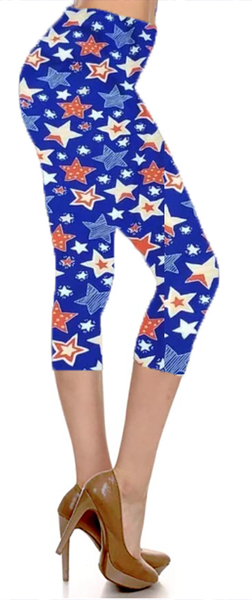 2431 RWB ClipArt Stars LEGGINGS or CAPRIS JV-J15