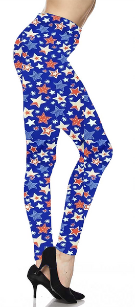 2431 RWB ClipArt Stars LEGGINGS or CAPRIS JV-J15
