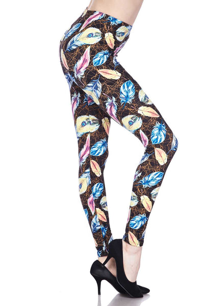 2436 Pastel Feathers LEGGINGS JV-K10B