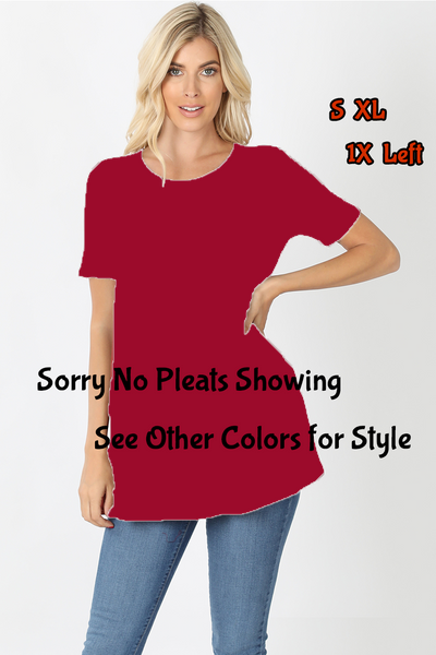 4125 1/4S R Neck Pleated TOP w PKTS in CABERNET JV-I7A