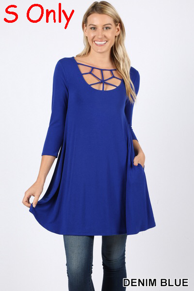 5301 3/4S Web Front TOP w PKTS in DENIM BLUE