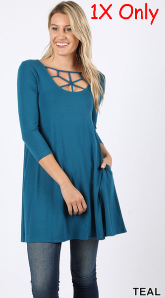 5307 3/4S Web Front TOP w PKTS in TEAL