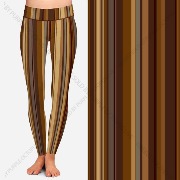 8005 Striped Brown DESIGNER LEGGINGS JV-N24A G