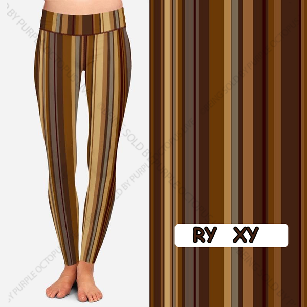 8005 Striped Brown DESIGNER LEGGINGS JV-N24A G
