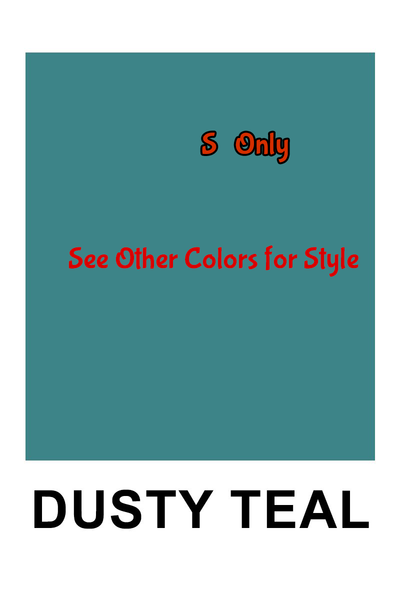 5622 3/4S R Neck Pleated TOP w PKTS in DUSTY TEAL JV-KO