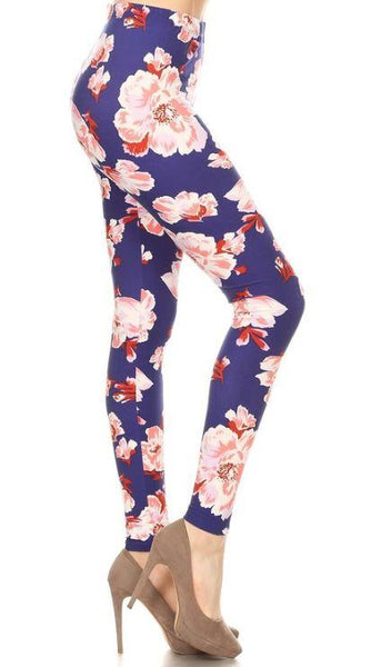 2131 Peachy Keen Floral LEGGINGS JV-A44B