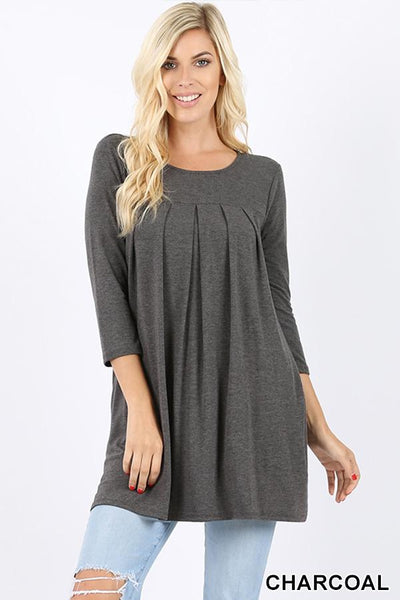 5625 3/4S R Neck wPleated TOP w PKTS in CHARCOAL JV-KO