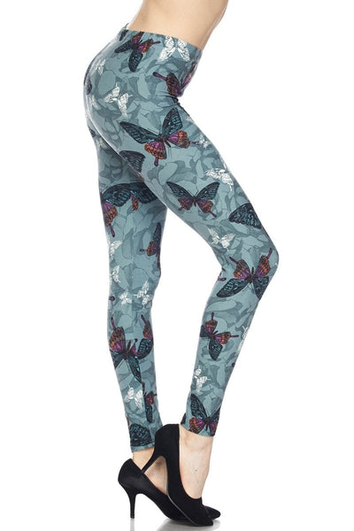 206 Butterfly On Grey LEGGINGS JV-B16C CAPRI ONLY LEFT
