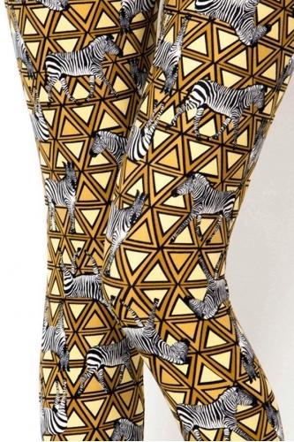 169 Zebras On Gold Triangles LEGGINGS JV-N47T