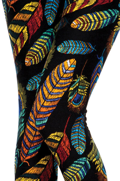 2030 Tribal Feather LEGGINGS JV1-Q16BL G