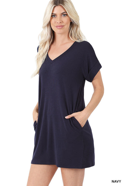 4356 1/4S Rolled VN LL TOP w PKTS in NAVY