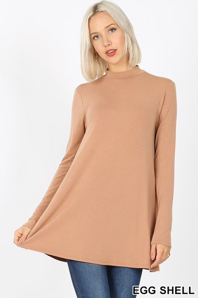 5267 4/4S Mock Neck w PKTS TOP in EGGSHELL