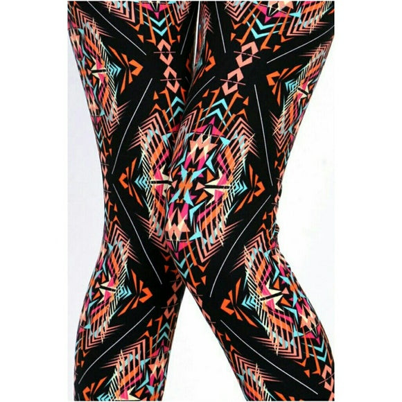 732 Tribal Diamonds  LEGGINGS ..  NAMED by Crystal Brown JV1-Q4B G
