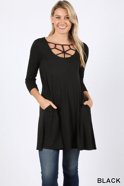 5304 3/4S Web Front TOP w PKTS in BLACK