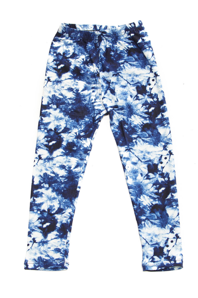 213 Blue Tie Dye LEGGINGS or Kids JV1-Q39BL G