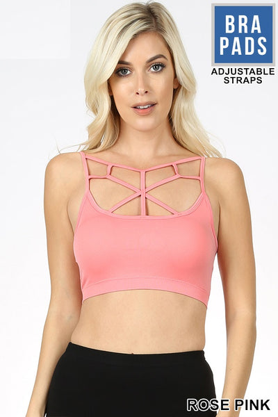 4814 Web Front Bralette in ROSE PINK