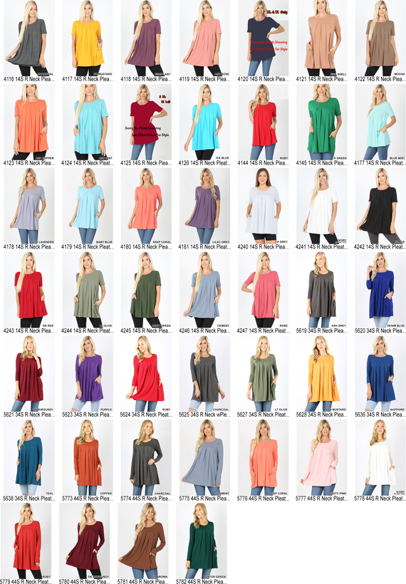 $4 OFF 💜 Final Stock Pleated TOPS w PKTS 💜 $24 - $25