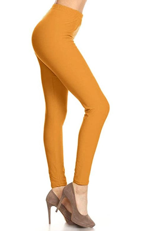 1002 SOLID Mustard LEGGINGS JV-L21A