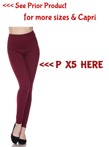 1004 SOLID Burgundy LEGGINGS JV-H29