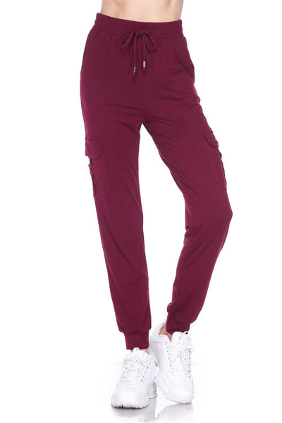 1004cj SOLID Burgundy CARGO JOGGERS JV-C36B