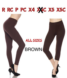 1007 SOLID Brown LEGGINGS or CAPRIS JV-N126/131 G