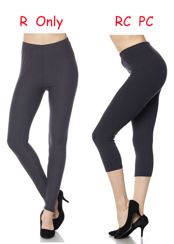 1009 SOLID Charcoal LEGGINGS or CAPRI