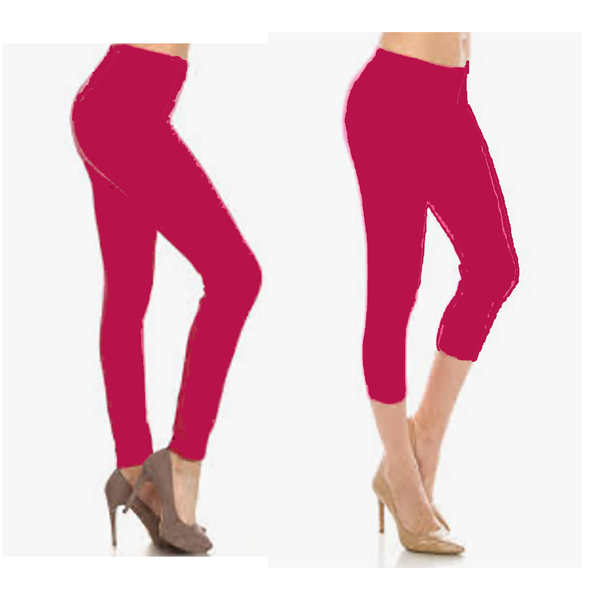 1013 SOLID Magenta LEGGINGS or CAPRI