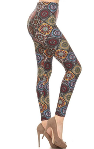 101 Floral Aztec Circle LEGGINGS or Kids