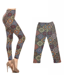 101 Floral Aztec Circle LEGGINGS or Kids