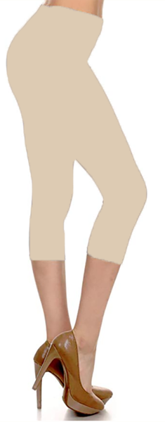 1033 SOLID Tan LEGGINGS & CAPRI