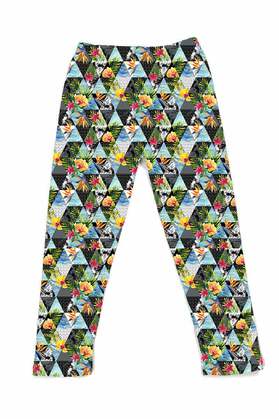 104 Tropic Triangles LEGGINGS or Kids JV1-Q58B G