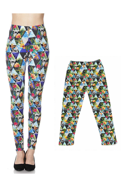 104 Tropic Triangles LEGGINGS or Kids JV1-Q58B G