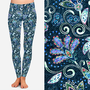 116 EL Denim Look w Hint Of Color ELITE LEGGINGS JV-I24C