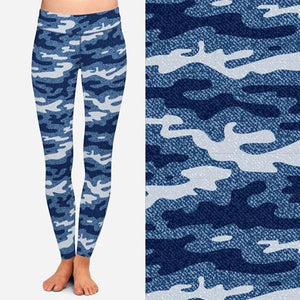 8019 Camo Denim Print DESIGNER LEGGINGS JV-BB R