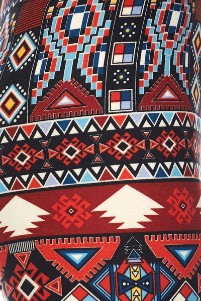 122 Red Aztec Tribal LEGGINGS JV-A46B CAPRI ONLY LEFT