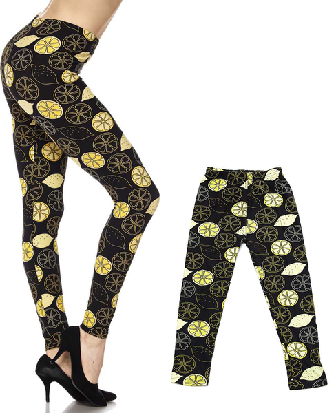 128 Lemons On Black LEGGINGS or Kids JV1-Q77B $10