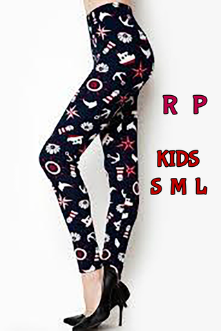 131 Ships Ahoy LEGGINGS or KIDS JV-F17B