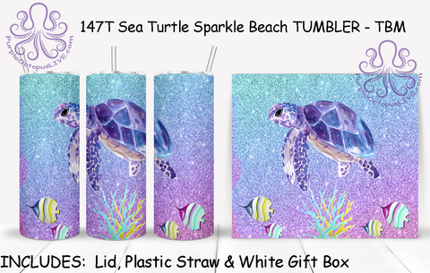 147T Sea Turtle Sparkle Beach TUMBLER - TBM