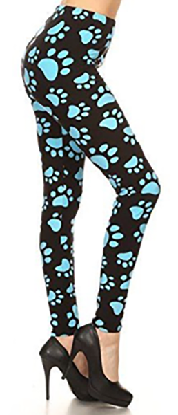 154 Blue Paw Prints LEGGINGS