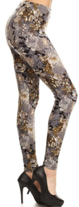 158 Camo Colored Floral LEGGINGS