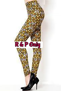 169 Zebras On Gold Triangles LEGGINGS JV-N47T