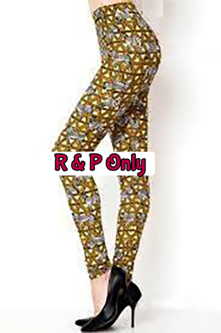 169 Zebras On Gold Triangles LEGGINGS JV-N47T