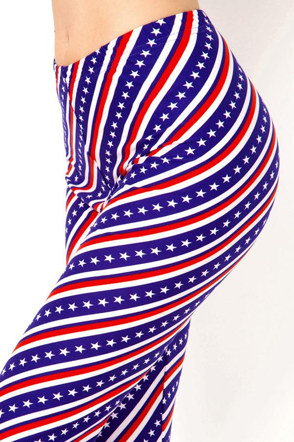 2029 American Striped Flag LEGGINGS or CAPRIS JV-I30