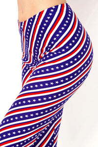 2029 American Striped Flag LEGGINGS or CAPRIS JV-I30