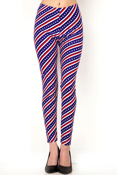 2029 American Striped Flag LEGGINGS or CAPRIS JV-I30